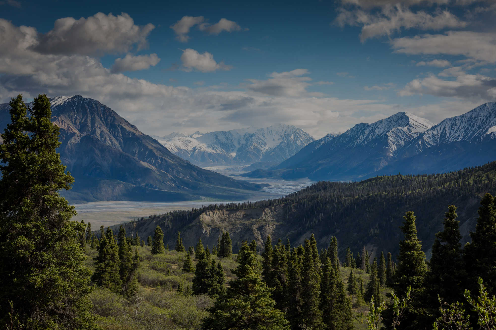 Mountain range wide-angle view